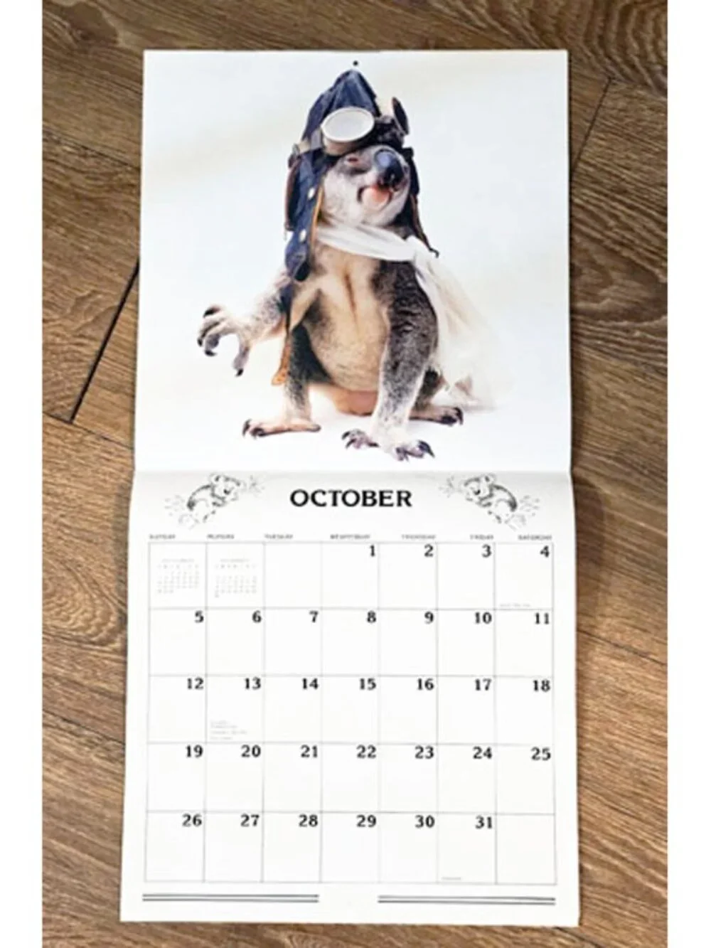 Qantas Sydney the Koala Calendar 1986 Vintage 80s Australia Airline Art Cute!